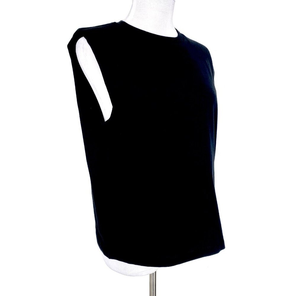 AllSaints Mika Black Tank Padded Shoulder Retail $65 Price $36 Size M
